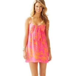 Lily Pulitzer XS Silk Charlotte Pink Orange Dress